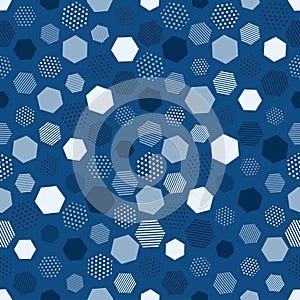 Modern blue seamless pattern with blue abstract background for classic vector design. Modern geometric vector texture. Abstract
