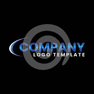 Modern blue and silver company logo vector template