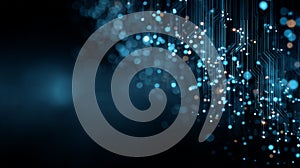 Modern Blue Tech Background with Futuristic Data Elements. Generative AI