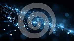 Modern Blue Tech Background with Futuristic Data Elements. Generative AI