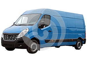 Modern blue van.