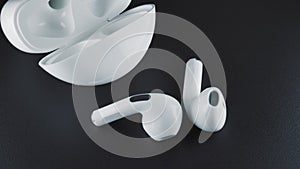 modern bluetooth headphones white