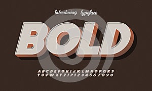 Modern bold font design, alphabet letters and numbers