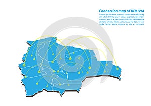 Modern of bolivia Map connections network design, Best Internet Concept of bolivia map business from concepts series