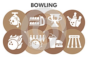 Modern bowling Infographic design template with icons. Sports Infographic visualization on white background. Bowling