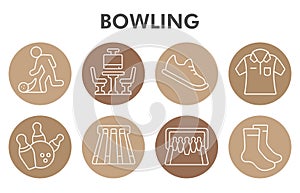 Modern bowling Infographic design template with icons. Sports Infographic visualization on white background. Bowling