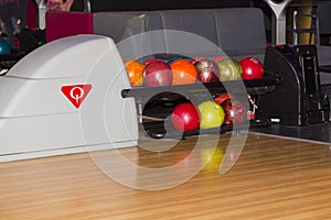 Modern bowling room from a relaxation area