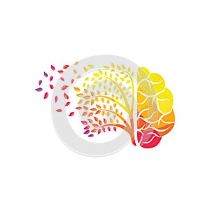 Modern brain tree logo design.