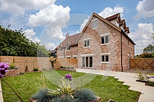 Modern brand new home rear garden and landscaping