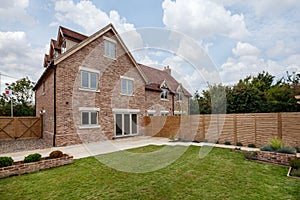 Modern brand new home rear garden and landscaping