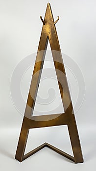 Modern Brass Coat Rack Stand on White Background