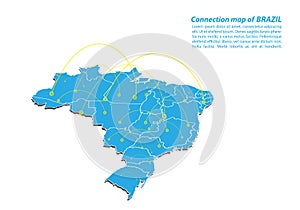 Modern of brazil Map connections network design, Best Internet Concept of brazil map business from concepts series