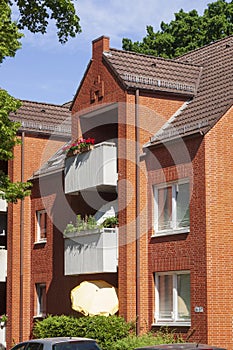 Modern brick residential building, apartment house, , Bremen