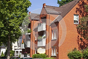 Modern brick residential building, apartment house, , Bremen