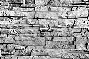 Modern brick wall . Black and white