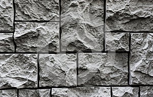 Modern brick wall. Pattern of decorative stone wall background. Surface white wall texture