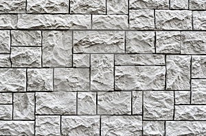 Modern brick wall. Pattern of decorative stone wall background. Surface white wall texture