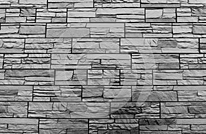 Modern brick wall. Pattern of decorative stone wall background. Surface white wall texture