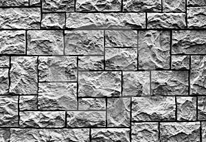 Modern brick wall. Pattern of decorative stone wall background. Surface white wall texture