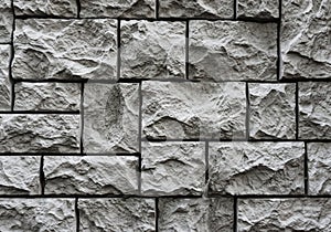 Modern brick wall. Pattern of decorative stone wall background. Surface white wall texture