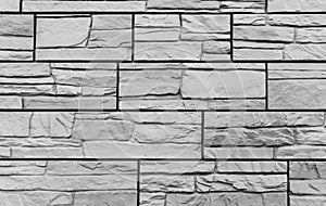 Modern brick wall. Pattern of decorative stone wall background. Surface white wall texture