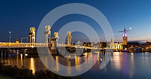 Modern Bridge in the Historical City of Kampen, Netherlands