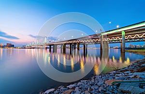 Modern bridge night view