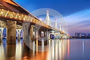 Modern bridge night view