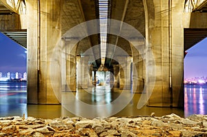 Modern bridge night view