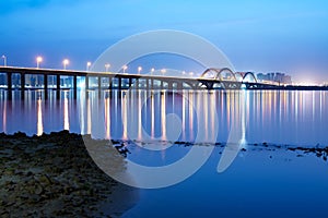 Modern bridge night view