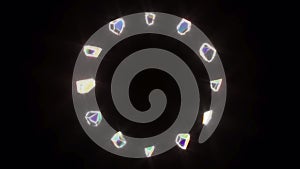 Modern bright gems in a circle intro 3d