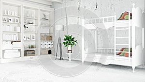 Modern bright interior . 3D rendering