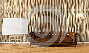 Modern bright interior . 3D rendering