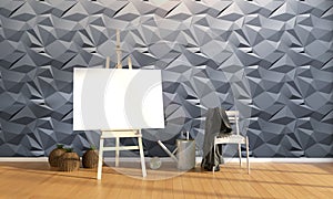 Modern bright interior . 3D rendering