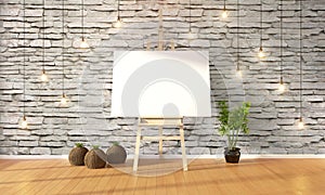 Modern bright interior . 3D rendering