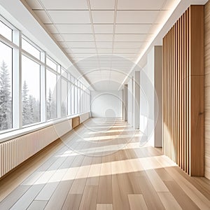 Modern bright interiors 3D rendering illustration mockup computer generated image