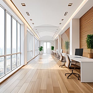 Modern bright interiors 3D rendering illustration mockup computer generated image