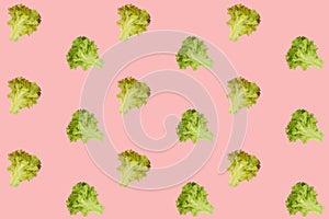 Modern bright pop art, texture, lettuce seamless pattern, concept of healthy eating, dieting, snacking at work, at school, student