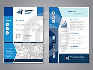 Modern brochure, abstract flyer with background of monochrome buildings. City scene. Layout template. Aspect Ratio for A4 size. Po
