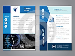 Modern brochure with arrow design, abstract flyer with technology background. Layout template. Aspect Ratio for A4 size. Poster of