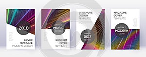 Modern brochure design template set. Rainbow abstr