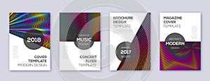 Modern brochure design template set. Rainbow abstr
