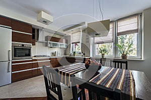 Modern bronze kitchen interior