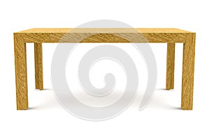 Modern brown wooden table isolated on white