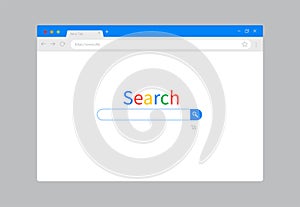 Modern browser mockup for website. Webpage user interface. Internet browser template. Vector illustration