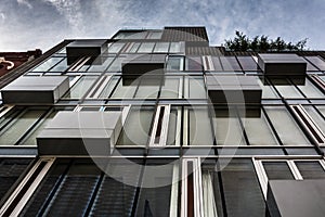 Modern building along 23rd Street in Manhattan, New York.