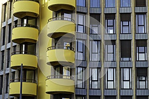Modern building along via Canonica in Milan, Italy