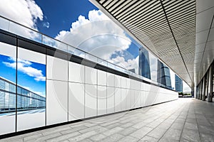 Modern building with blue sky abstract architectural background