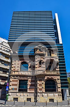 The modern building in Bucharest.