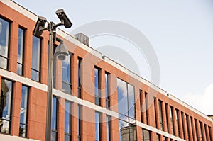 Modern building with CCTV